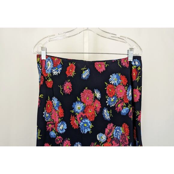 Vintage 90s Top Skirt Set Carole Little Floral Art to Wear Size 8 10 Petite Flaw - Picture 11 of 16